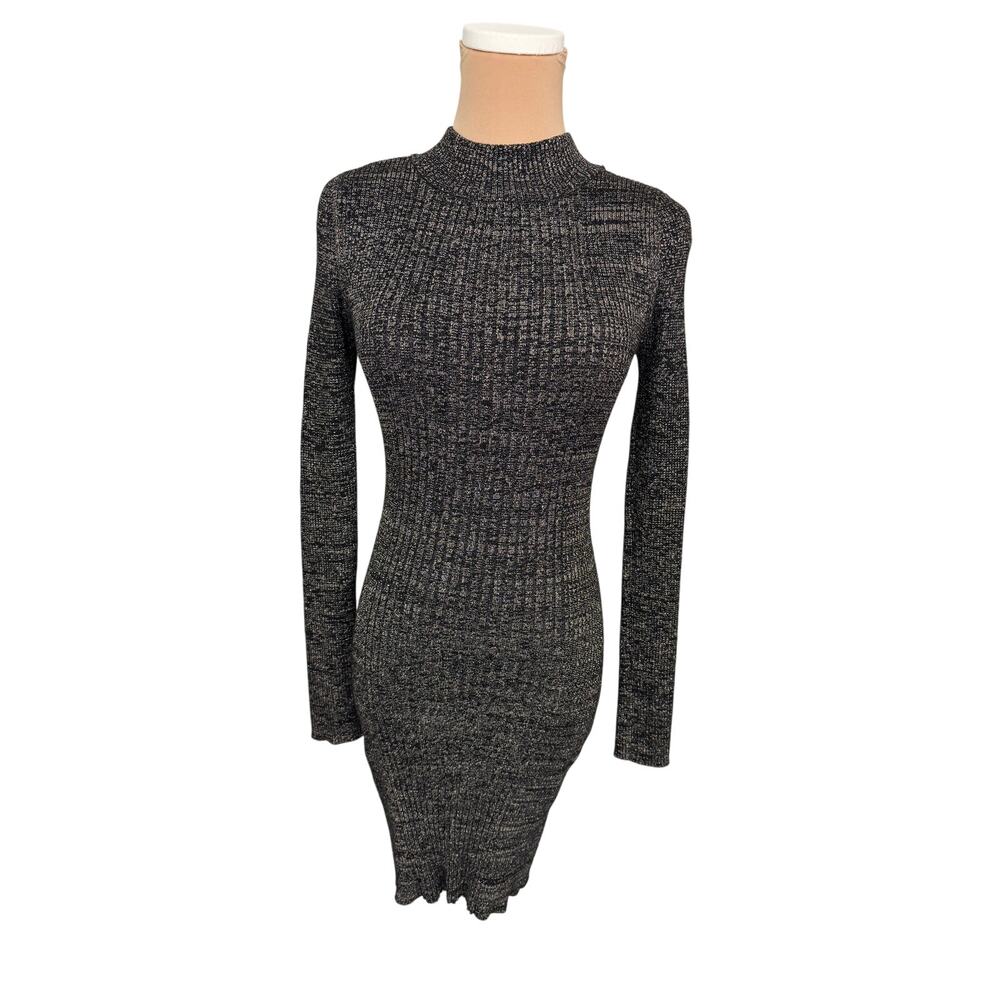 Derek Heart Black Gold Metallic Bodycon Sweater Dress Women’s Small